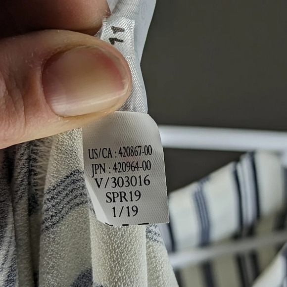 Banana Republic‎ Women's Striped Fit & Flare Asymmetrical Midi Sleeveless Dress - Picture 5 of 6